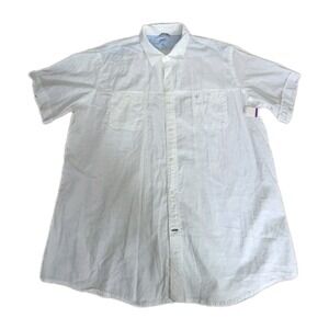 IZOD Saltwater Shirt Mens XXL White Relaxed Classics Short Sleeve Button Up NWT